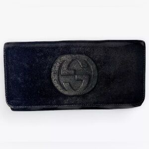 GUCCI Soho Long Suede Wallet